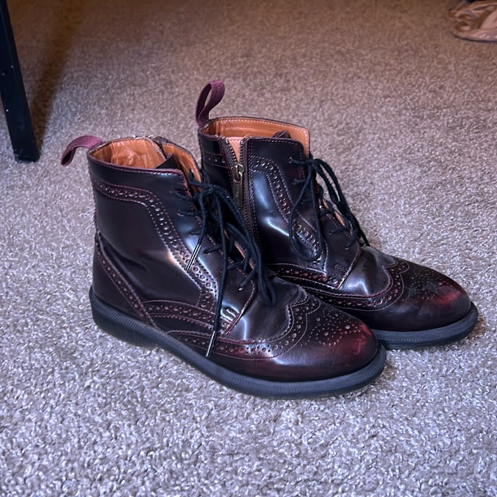 Dr Martens Burgundy Wing Tip boots